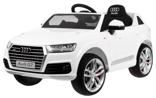 Audi Q7 Quattro S-Line с аккумулятором Белый + Пульт дистанционного управления + Свободный запуск + EVA + Ra