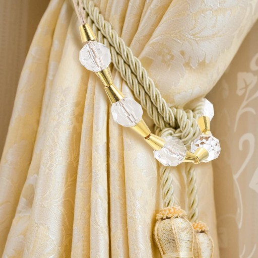 2szt Crystal Curtain Rope Curtain Blocks Krawaty do zasłon zewnęt