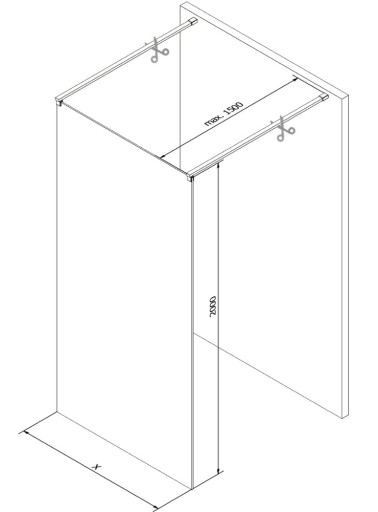 MEXEN KIOTO ŚCIANKA PRYSZNICOWA WOLNOSTOJĄCA 100 x 200 ZŁOTA szkło 8 mm