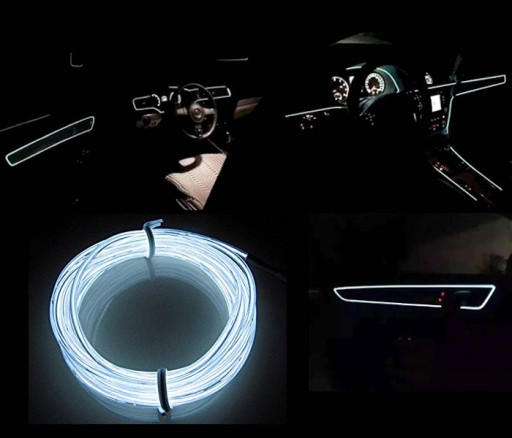 Ambient El Wire для салона автомобиля Cool White 1м 12В