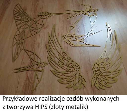 Złota dekoracja do mieszkania złoty FLAMING do salonu A090 100x45cm