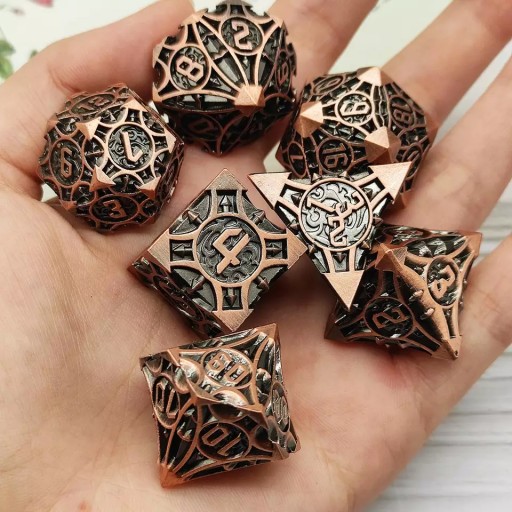 WIEŻA MAGA ZESTAW 7 METALOWYCH KOŚCI KOSTEK RPG