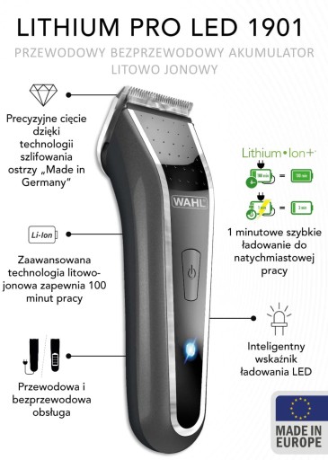 Машинка для стрижки волос Wahl by Moser 1901 Lithium Pro