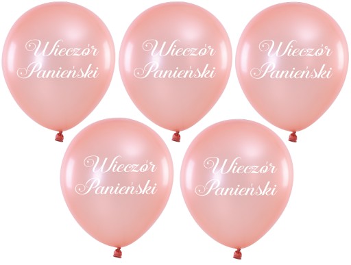 BALON WIECZÓR PANIEŃSKI BALONY RÓŻOWE ZŁOTO 5 SZT