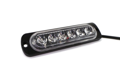 Lampa obrysowa strobo 6 LED 12V-24V, zielona mocna