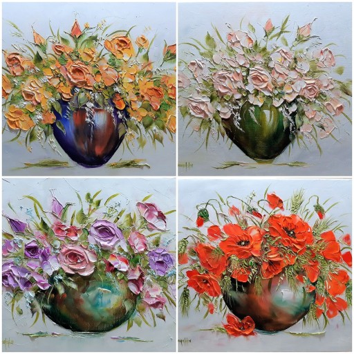 ИОАННА ДОМАГАЛЬСКАЯ КАРТИНА МАСЛОМ НАСТУРЦИЯ ЦВЕТЫ 20X40