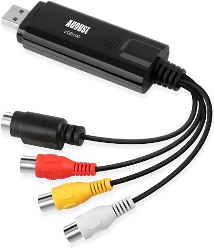 Август VGB100 Video Grabber USB-карта захвата копирует VHS на ПК