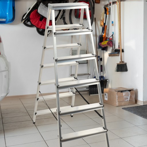 DRABINA ALUMINIOWA DOMOWA 2x7 DWUSTRONNA 125kg
