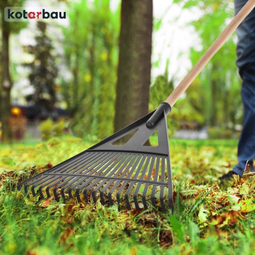 GRABIE WACHLARZOWE GRABKI DO LIŚCI I TRAW OGRODOWE PLASTIKOWE CZARNE 430 MM