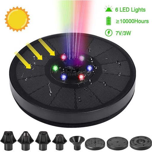 СОЛНЕЧНЫЙ САДОВЫЙ ФОНТАН СВЕТОДИОДНЫЙ ПЛАВАЮЩИЙ ВОДЯНОЙ НАСОС для пруда RGB