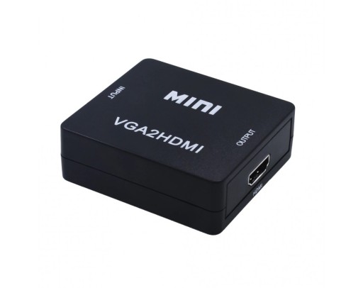 Конвертер видео VGA + стереоаудио в HDMI, черный