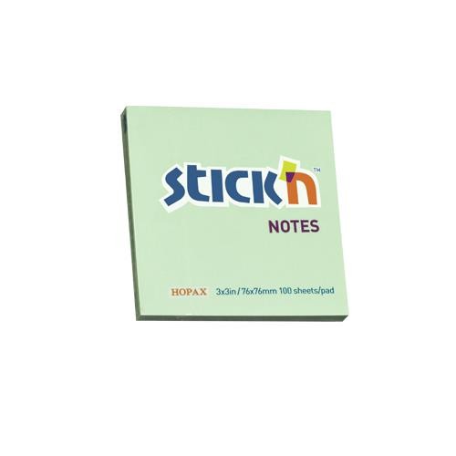 ЗАПИСКИ НА САМОКЛЕКЕ. STICK'N 76X76 ЗЕЛЕНАЯ ПАСТЕЛЬ
