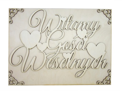 Witamy Pana Młodego i Gości Weselnych Tablica 60cm
