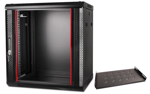 Szafa rack GETFORT 19 cali 12U 600x450 Wisząca Czarna Serwerowa