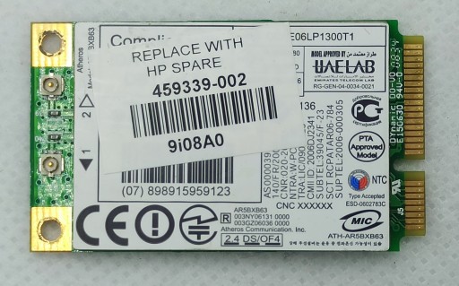 HP 459339-002 СЕТЕВАЯ КАРТА WIFI