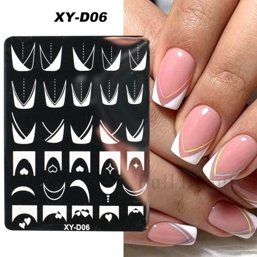 French Nail Art Stamping Plate Geometry Wave