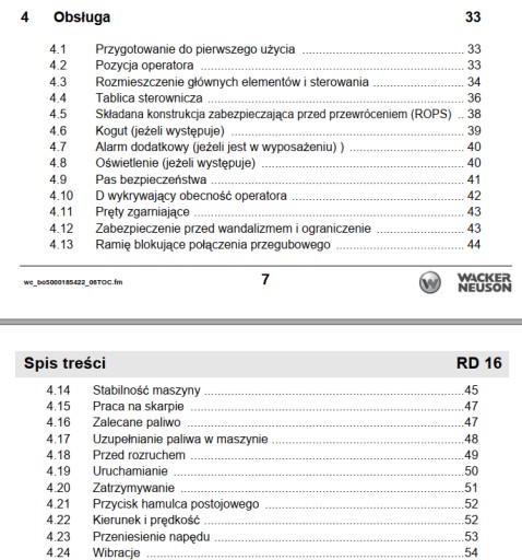 Wacker RD 16 Руководство пользователя DTR-диаграммы