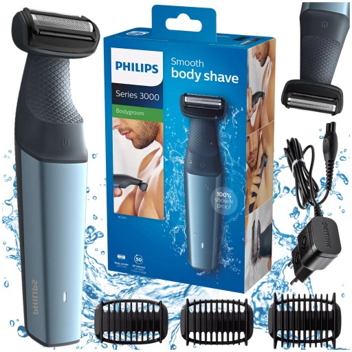 ВОДОНЕПРОНИЦАЕМАЯ БРИТЬВА PHILIPS ДЛЯ ТЕЛА И ИНТИМНЫХ ЗОН + 3 ВНИМАНИЯ