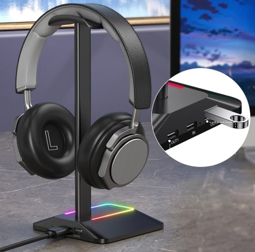 ПОДСТАВКА ДЛЯ ИГРОВЫХ НАУШНИКОВ RGB LED РУЧКА USB