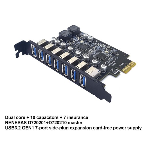 7 19-контактных портов PCIe USB3.2 Gen1