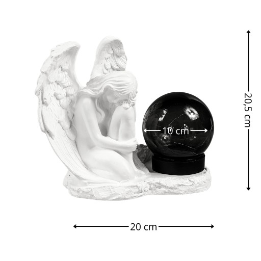 ZNICZ GIPSOWA FIGURKA NAGROBNA LAMPA SOLARNA LED