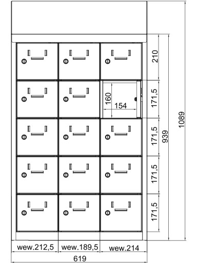 Sus 255W Подвесной шкаф для завтрака с 25 отделениями