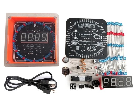 Электронные вращающиеся часы, 60 светодиодов, в корпусе DIY KIT.