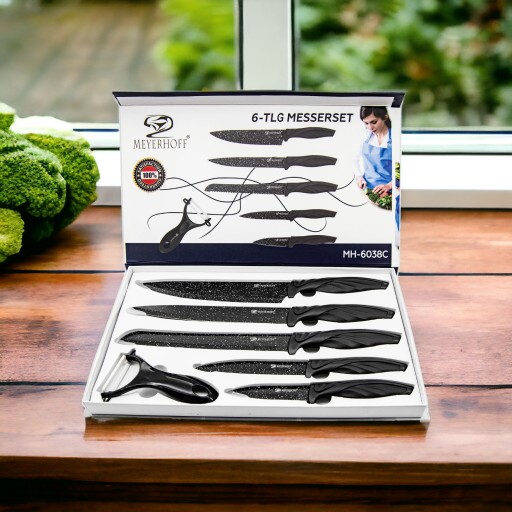 НАБОР НОЖЕЙ В КОРОБКЕ, 6 ЭЛЕМЕНТОВ НАБОР КУХОННЫХ НОЖЕЙ MEYERHOFF PEELER