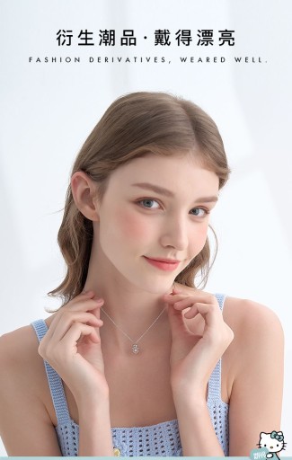 Hellokitty Серебряное колье светлое, роскошное, высокого класса