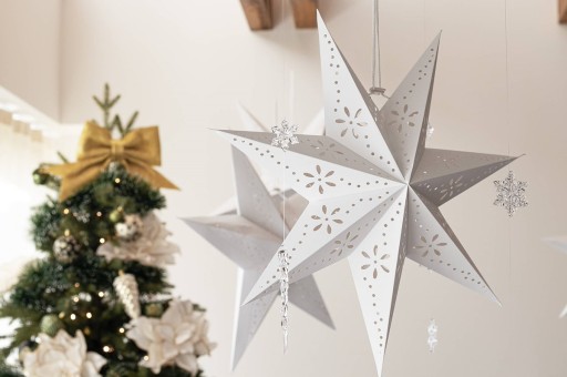 DUŻA WISZĄCA GWIAZDA PAPIEROWA 3D 60cm ŚWIĄTECZNA