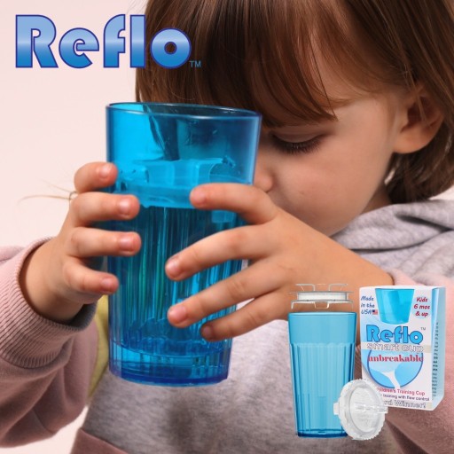 Тренировочная кружка REFLO — пейте как из стакана, кружка со вкладышем, СИНЯЯ