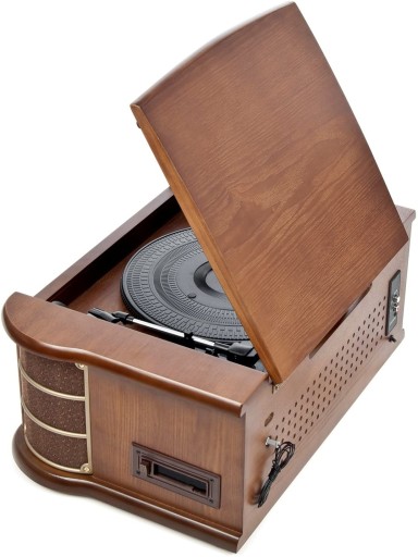 РЕТРО ПРОИГРЫВАТЕЛЬ РЕТРО FM РАДИО USB MP3 CD AUX ВИНИЛОВЫЙ МАГНИТОФОН КАССЕТНЫЙ