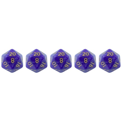 НАБОР ИЗ 5 КУБИКОВ D20 RPG «АМЕТИСТОВАЯ ДОЛИНА», ДВАДЦАТИСТОРОННИЕ КУБИКИ