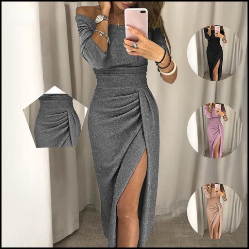 Вечернее платье с открытыми плечами - 5XL.