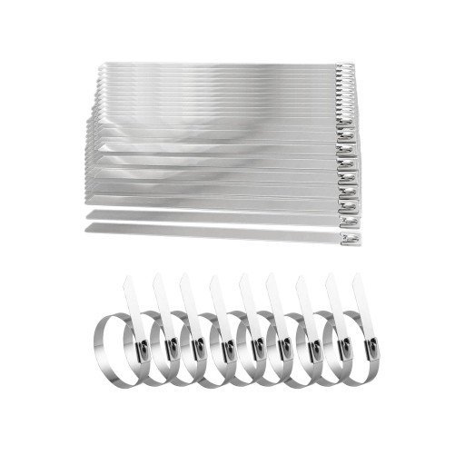 100 sztuk opasek kablowych ze stali nierdzewnej Elementy metalowe wielokrotnego użytku 4,6 mm x 150 mm