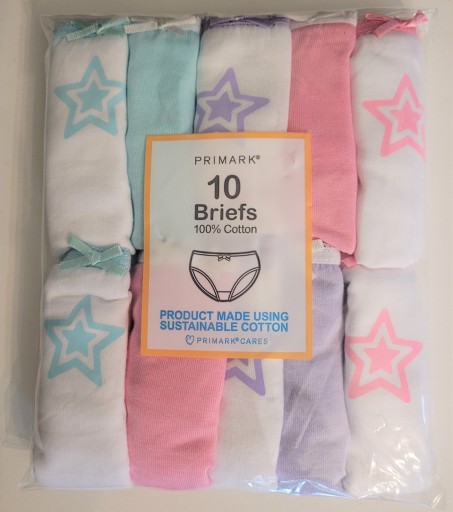 Трусики PRIMARK Трусики 10шт 116 см 5-6л Звездно-розовые