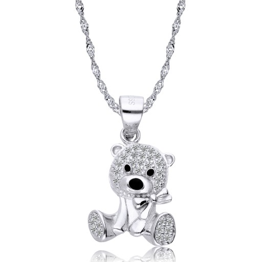 Детская серебряная цепочка Teddy Bear 925. Гравировка