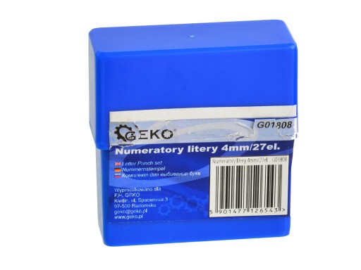 Numeratory litery znaczniki 4mm stemple metal 27el