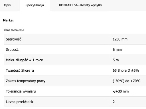 STOMIL BYDGOSZCZ płyta gumowa 2 przekładkami tkaniny 6x2mm m2
