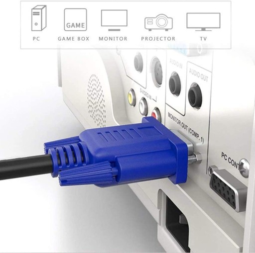 КАБЕЛЬ ДЛЯ МОНИТОРА НОУТБУКА HD VGA SVGA D-SUB 10M