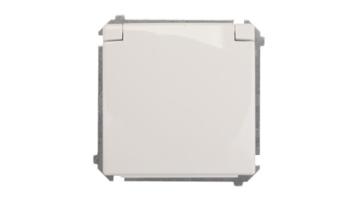 GNIAZDO IP44 KLAPKA+PRZESŁONY BIAŁE SIMON BASIC