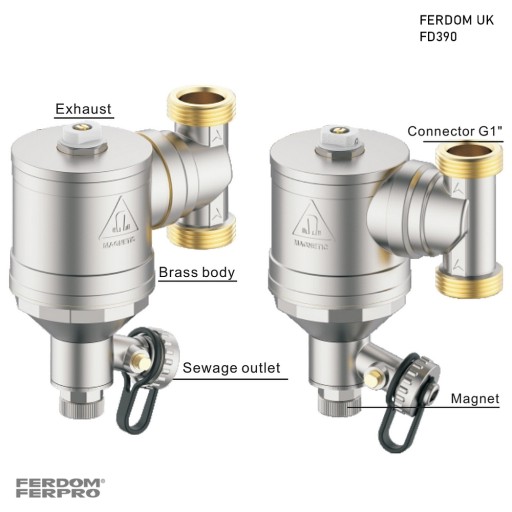 Магнитный фильтр-сепаратор FERDOM FD390, Mx.40 кВт, разъем 1