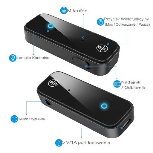 (Новейший) адаптер Bluetooth 5.0 Aux для автомобиля