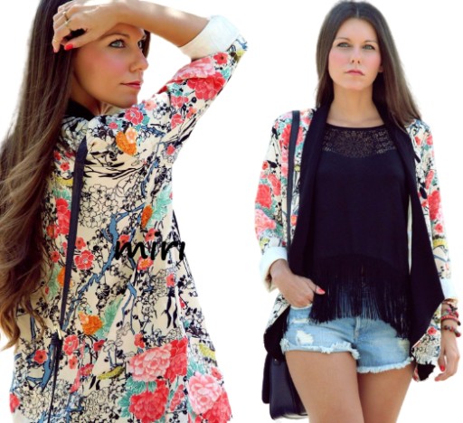A928 ZARA KIMONO MARYNARKA KURTKA PŁASZCZ - S
