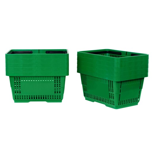 KOSZYK SKLEPOWY zakupowy plastikowy na zakupy 22L ZESTAW 10 szt. zielony