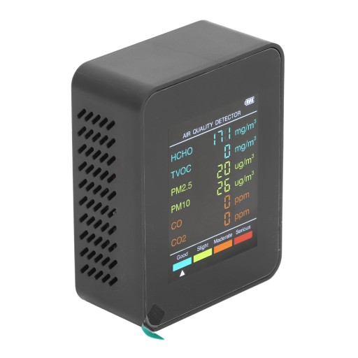 МОНИТОР КАЧЕСТВА ВОЗДУХА ДЕТЕКТОР УГЛЕОКСИДА CO2 TVOC HCHO PM2,5 PM10