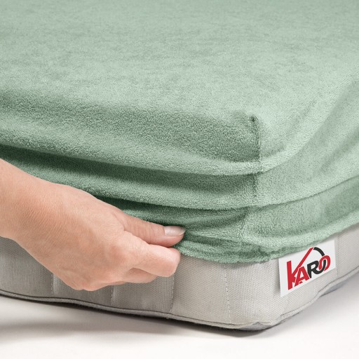Prześcieradło frotte z gumką 60x120 seledynowe KARO