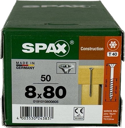 Spax do drewna uniw. 8,0x80 główka stożkowa (50)