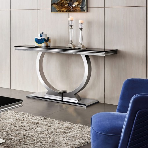 Glamour Console Stone Modena Серебряный туалетный столик