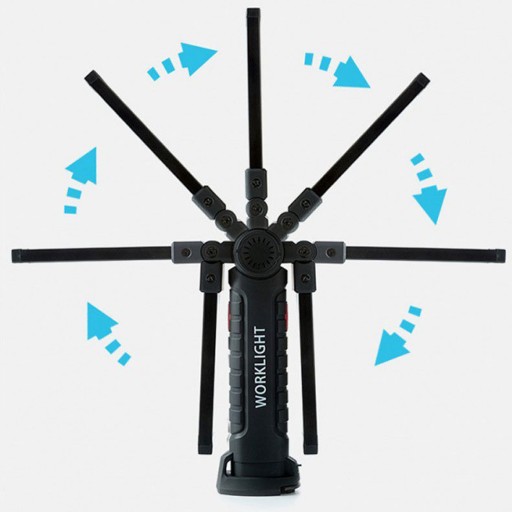 LAMPA WARSZTATOWA LATARKA USB 5w1 DO WARSZTATU, aż 1200 mah LED Z MAGNESEM